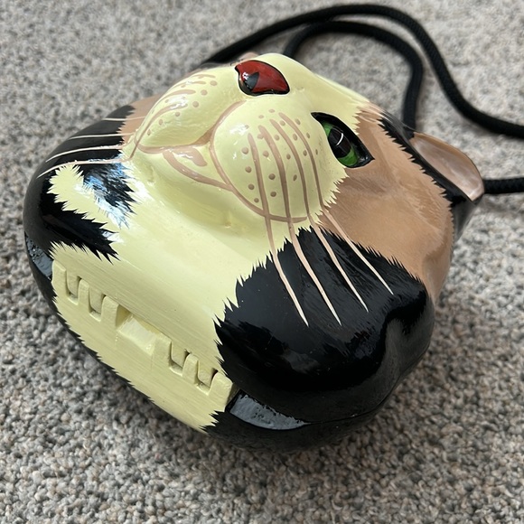 Vintage Timmy Woods Painted Cat Purse - Picture 2 of 9